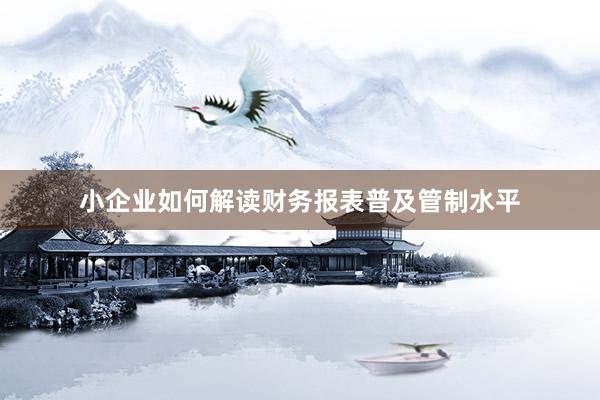 小企业如何解读财务报表普及管制水平