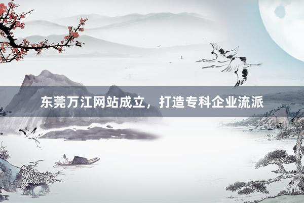 东莞万江网站成立，打造专科企业流派